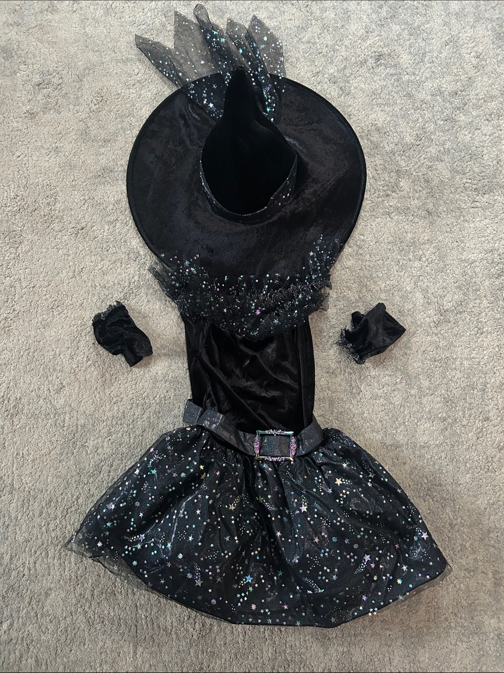 Spirit Black Sparkle Witch Costume with Iridescent Accents